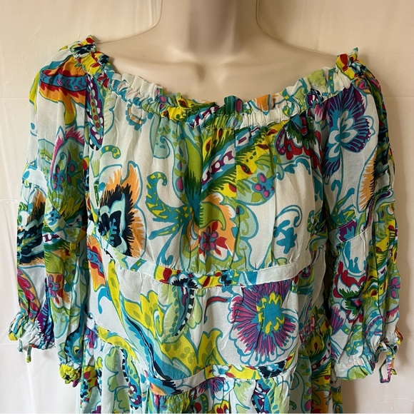 Anthropologie Maeve Frankie Off Shoulder Blouse Multicolor Floral Size XS - Picture 5 of 9